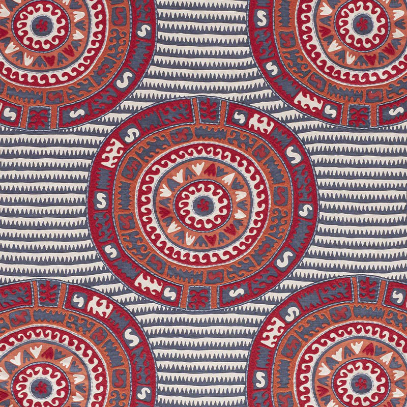 Corfu Fabric, Navy Multi