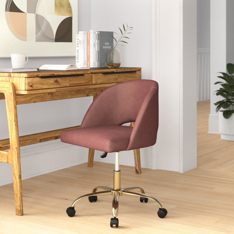 Shauna Velvet Office Chair, Pink