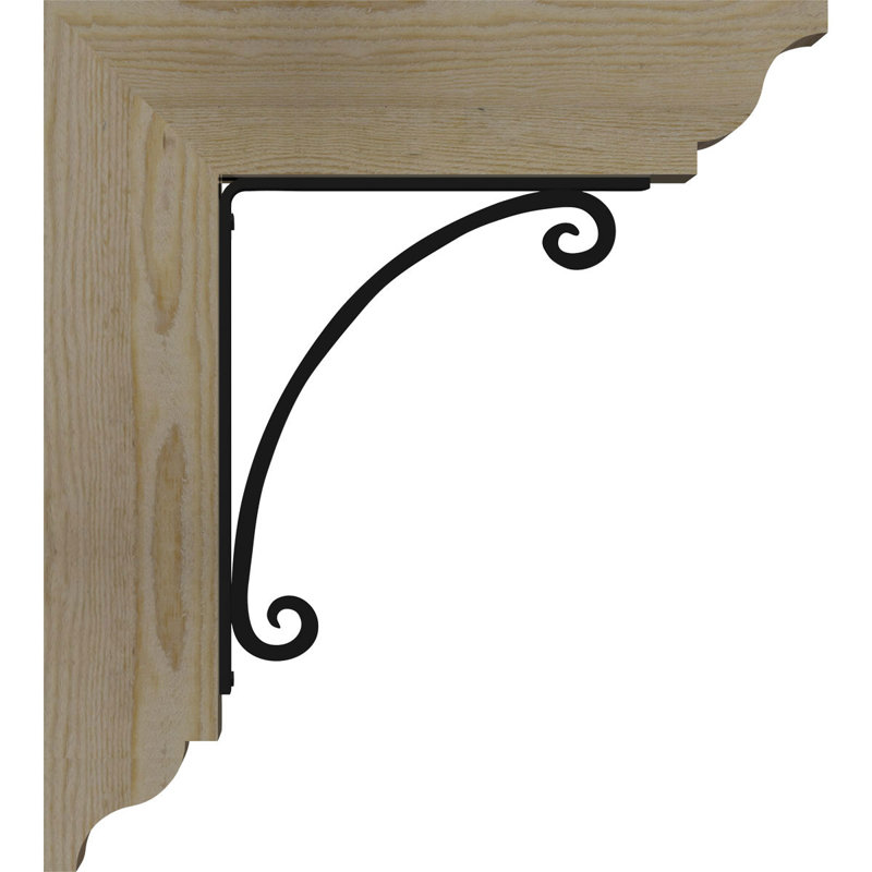 4"W x 13 1/2"D x 16"H Legacy Traditional Ironcrest Rough Sawn Bracket, Douglas Fir (1 1/2"W x 5 1/2"D x 8"H Iron Bracket)