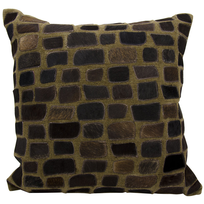 Coussin en cuir Dymalor, Chocolat