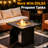 30" 50000 BTU Propane Fire Pit Table – Square Ceramic Top Outdoor Heater with Lid, Waterproof Cover & Lava Rocks