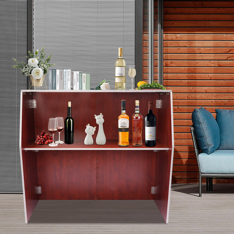 Ernfrid Portable W47.75'' Bar Cabinet For Home and Commercial Use, Brown