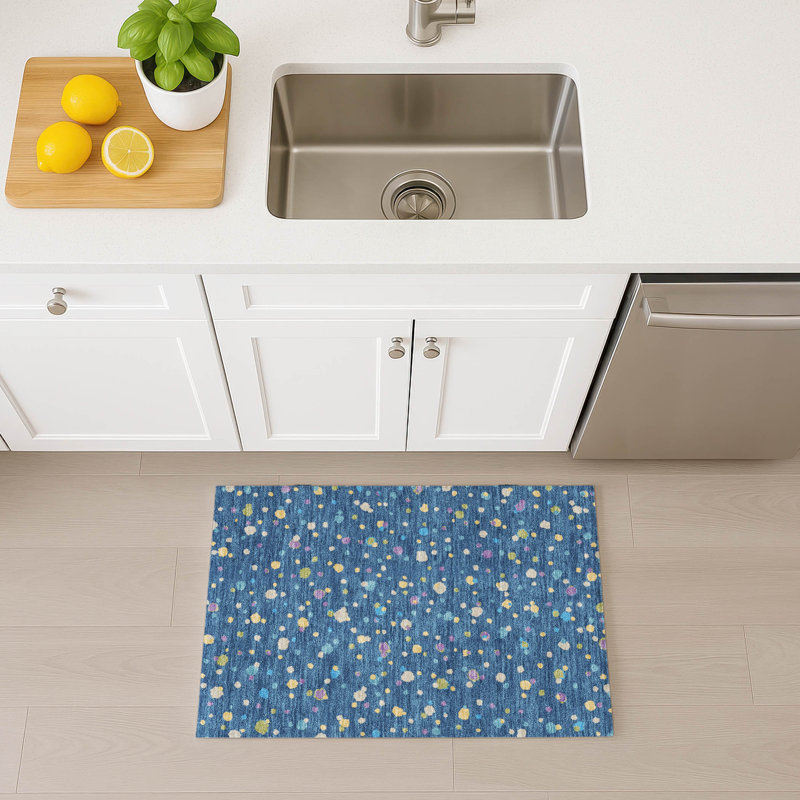 Machine Washable Indoor/Outdoor Chantille ACN2518 Geometric Rug, Rectangle 1'8" x 2'6", Navy