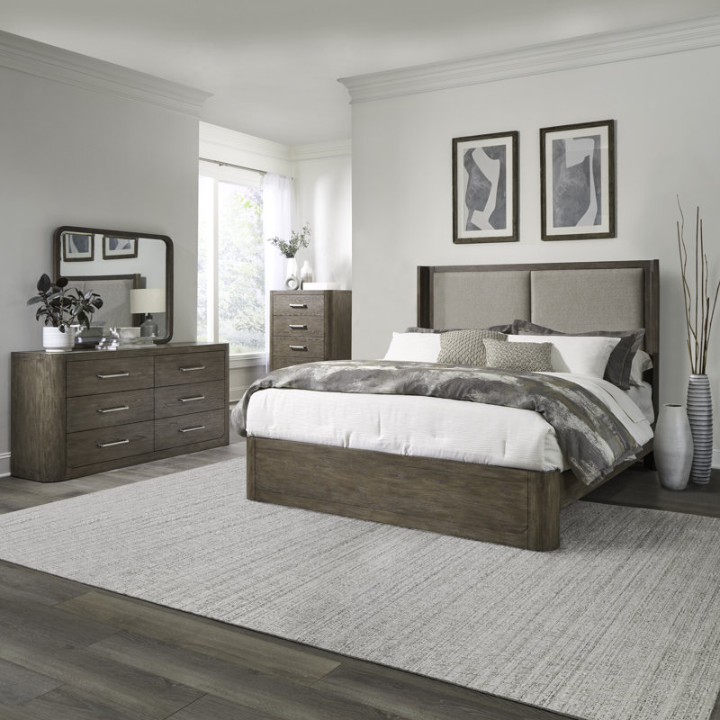 Shaly King Shelter Bed, Dresser & Mirror, Chest Bedroom Set, King