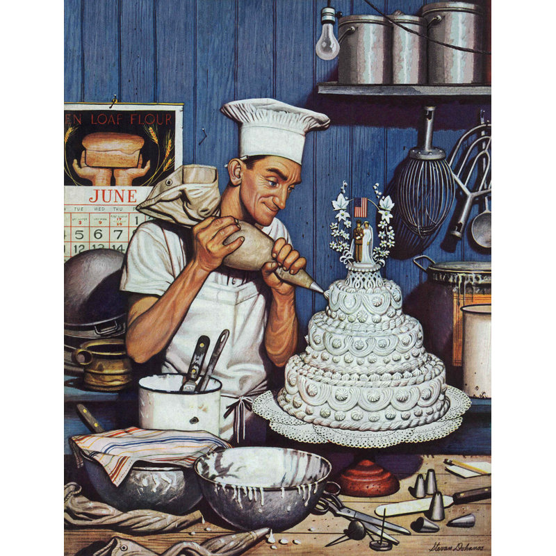 Icing the Wedding Cake by Stevan Dohanos Print on Wrapped Canvas, 52" H x 40" W