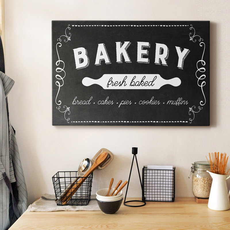 Toile tendue avec châssis de qualité supérieure Bakery - prête à être accrochée, H 18 po x l 27 po