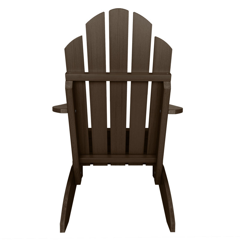 Chaise Adirondack en plastique avec table Anette, Gland de chêne vieilli