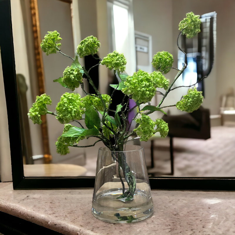 Organic Modern Snowball Viburnum Floral Arrangement