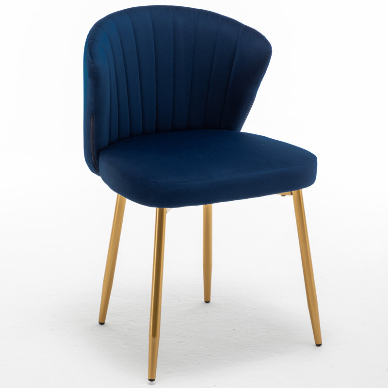 Raffinee Velvet Slipper Chair, Ocean Blue