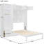 Grand lit mural avec armoire supérieure, tablettes, garde-robe et tiroirs - pliable pour économiser de l'espace en blanc, idéal pour les petits appartements, avec des lattes flexibles, des tiroirs de sommeil confortables, des espaces de vie