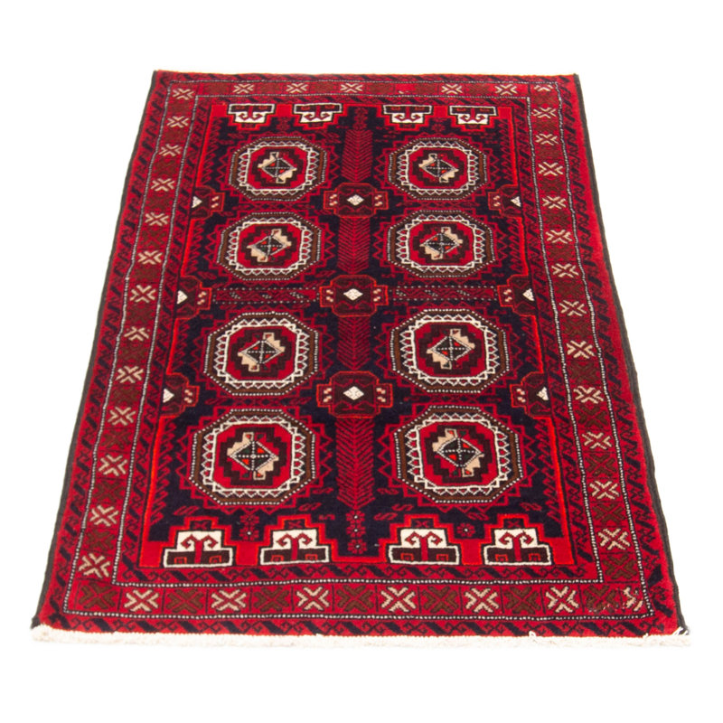 Tapis rouge en laine noué à la main de conception unique 3 pi 4 po x 6 pi nouvel âge Kalgoorlie