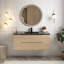 48'' Double Sink Particle Board Wall-Mounted Bathroom Vanity With Top In Evita Oak