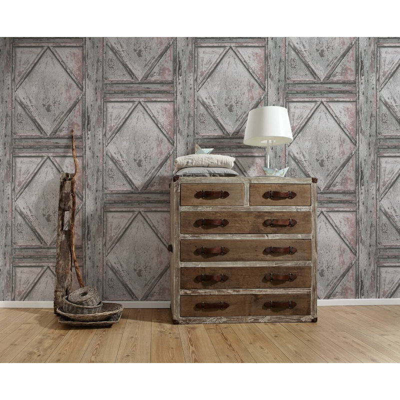 Rouleau de papier peint l 33 pi x l 21 po DecoWorld, Brun / Gris
