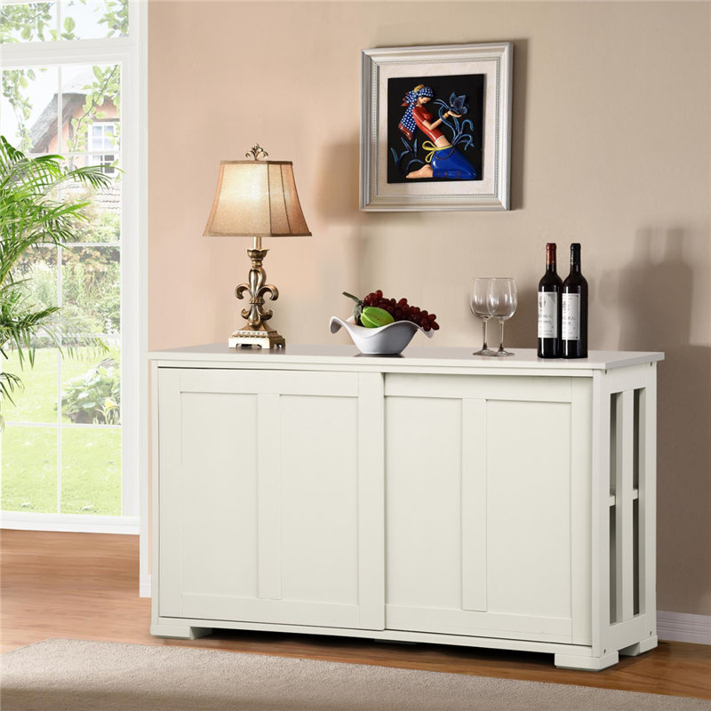 107cm Multifunctional Sideboard with Concealed Storage, Antique White