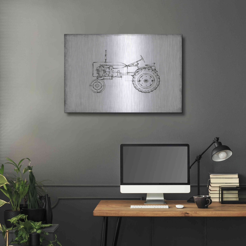 «Inverted Tractor Blueprint III» par Ethan Harper - reproduction non encadrée, L 36 po x H 24 po