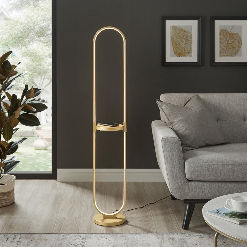 Lampe de table sur pied 56 po Gadbois, Argent