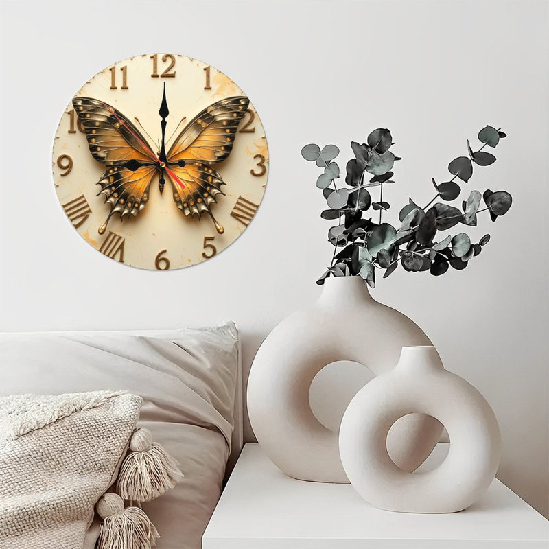Horloge murale papillon