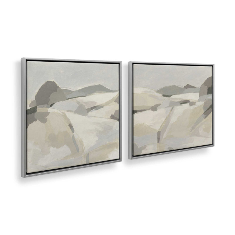 Ensemble de 2 couches de paysage discret, H 25 po x l 50 po x P 1,75 po, Cadre flottant en chrome poli