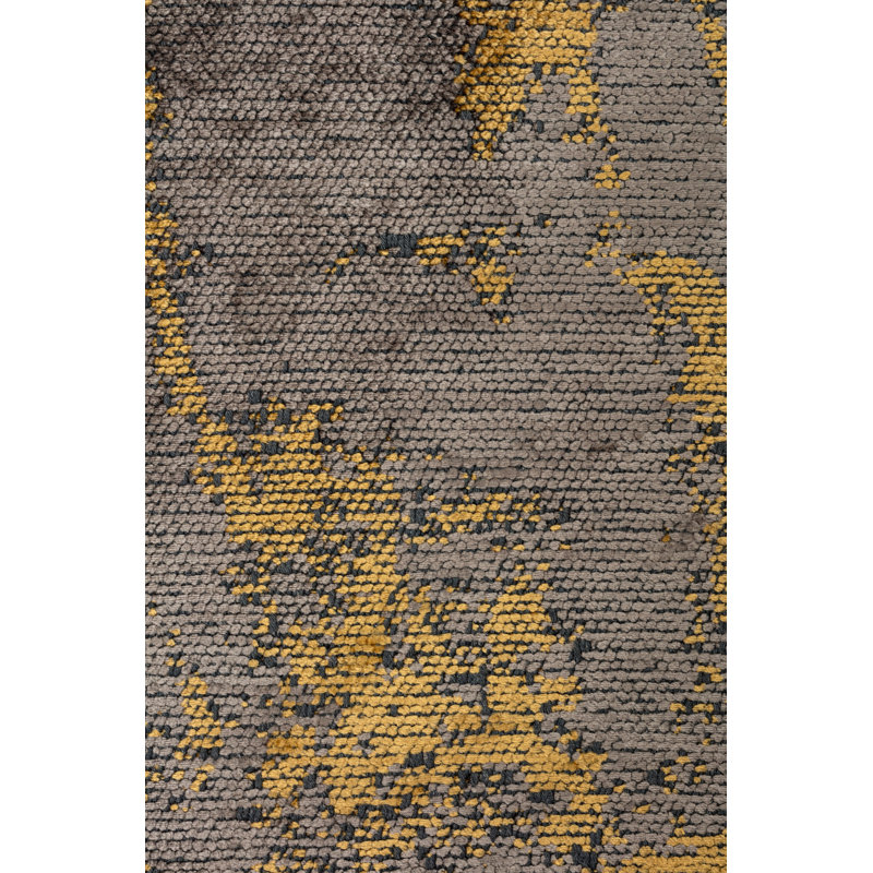 Rapture Yellow/Gray Luxury Area Rug, Rectangle 7'10" x 11'2"