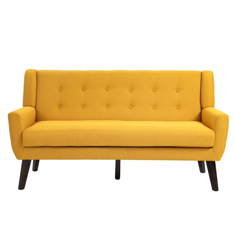 Jaqueze 159.9Cm Square Arms Sofa, Yellow
