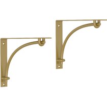 Brass 7 X 8 Gothic Shelf Bracket Antique Style Old Traditional Shelving  Brackets Heavy Duty Supports Solid Brass Gold br09-bs 