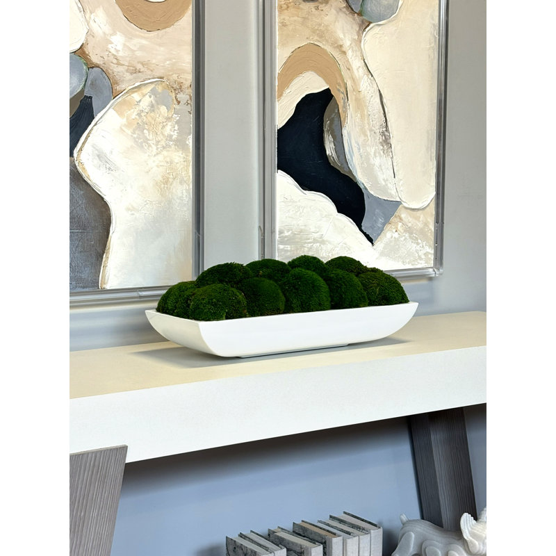 Moss Preserved in Oblong Planter, 7" H x 19.5" W x 10.5" D