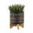Ceramic Planter with Bamboo Stand - Decorative Indoor and Outdoor Plant Pot with Modern Textured Design - Stylish Home and Garden Accent for Flowers, Succulents, or Herbs-532673675-532673672
