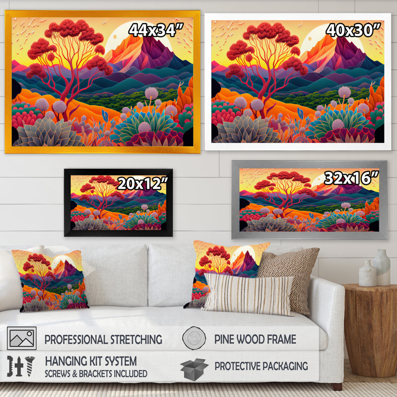 Fleurs colorées pendant l'heure dorée III - reproduction sur toile, H 30 po x l 40 po x P 1,5 po