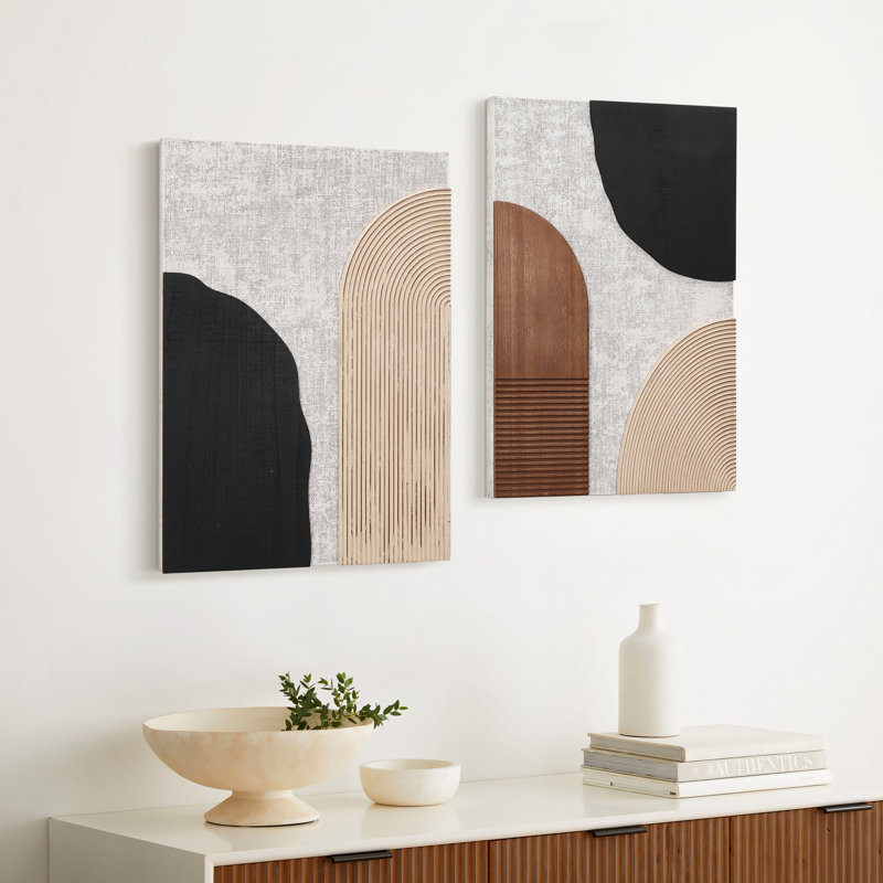 Art mural abstrait et géométrique fait à la main
