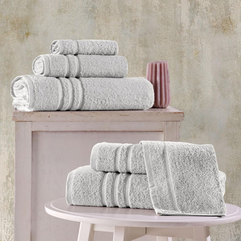 Varley - Hand Towels 100% Turkish Cotton Premium Quality Soft and Absorbent Small Towels for Bathroom, Ice Silver