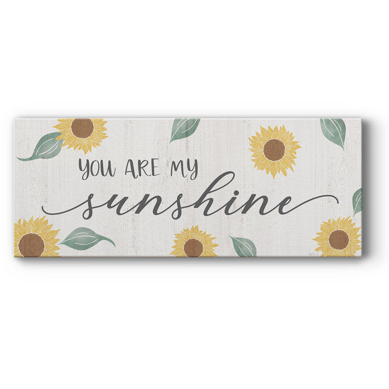 "You are my sunshine" sur toile, art textuel, H 8 po x l 20 po x P 1,5 po