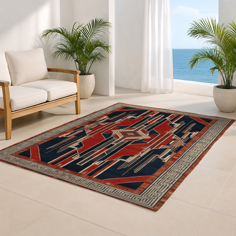 Tapis intérieur et extérieur ArtDeco, Rectangulaire 8 pi x 10 pi