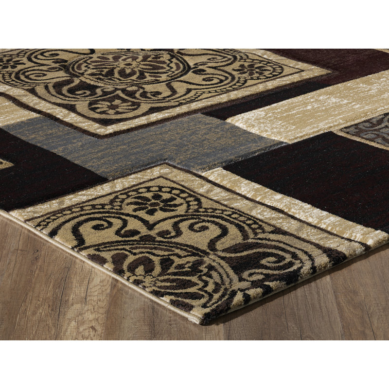 Tapis intérieur / extérieur brun Patchwork
