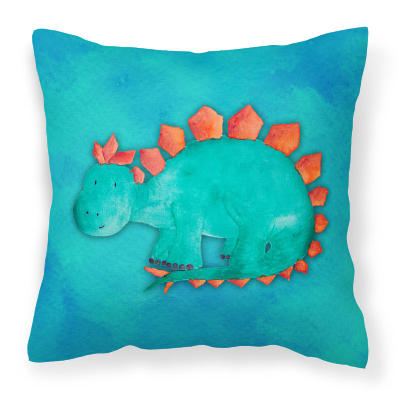 Coussin décoratif intérieur/extérieur aquarelle stegosaurus, 18 po x 18 po