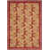 Tapis rouge à motif floral Plume