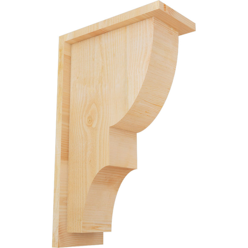 Ridgewood Corbel w/Backplate, 20" H x 6" W x 12" D, Douglas Fir, Rough Sawn