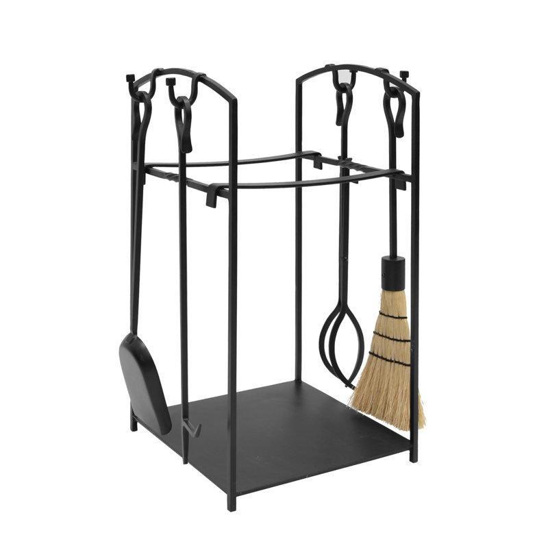 Antonucci Iron Fireplace Tool Set, 26" H x 14" W x 14" D