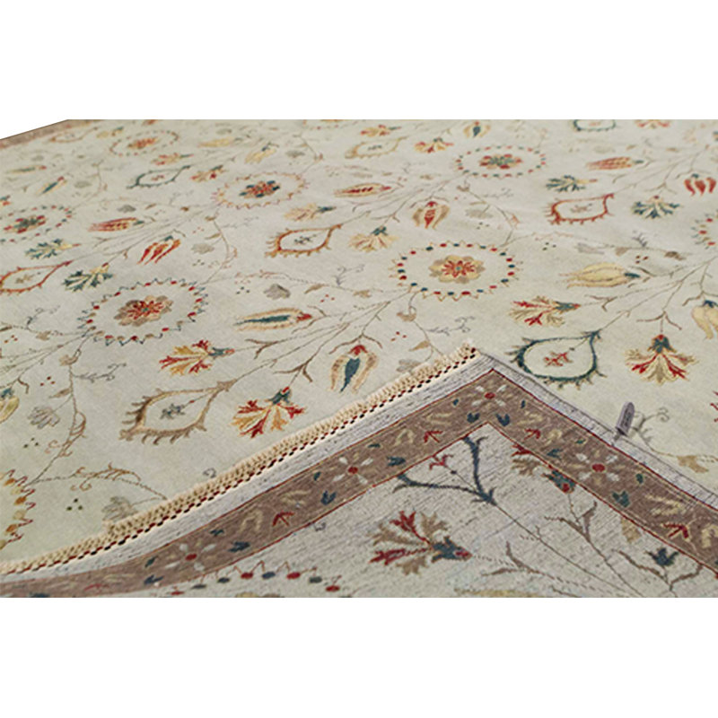 Floral Area Rug in Light Green/Brown