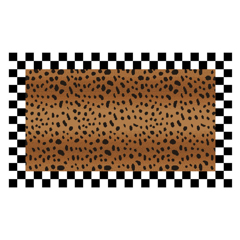 Handmade Black and White Cheetah Wool Tufted Rug 6'