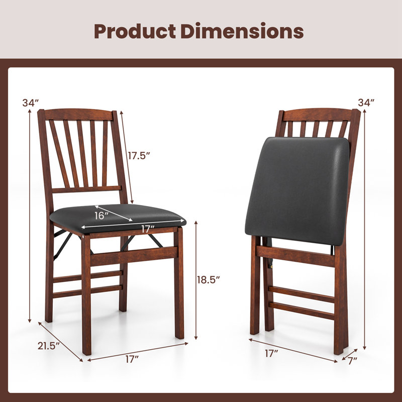 PU Padded Folding Dining Chairs Folding Chair Set