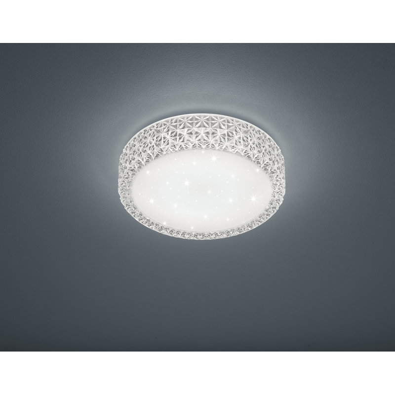 Swanson 1-Light LED Integrated Flush Mount, White, 8cm H x 40cm W x 40cm D