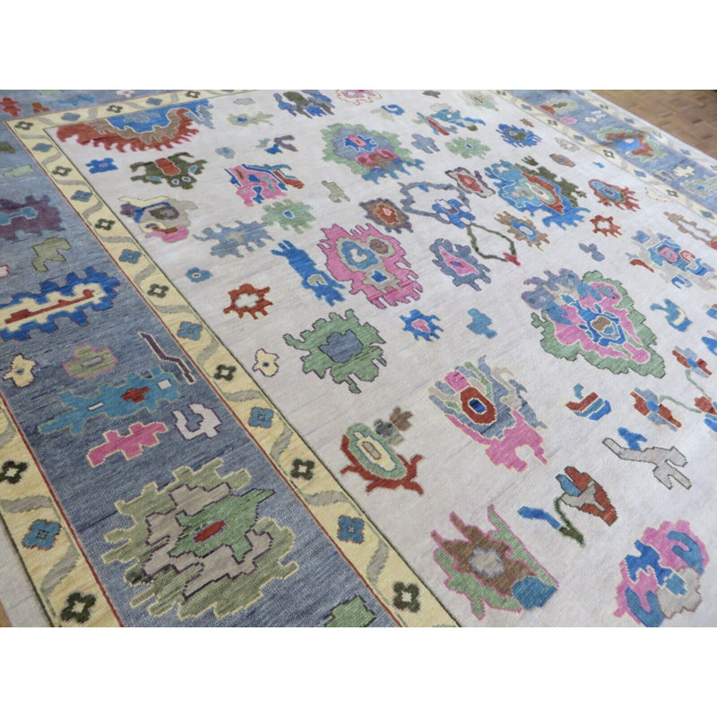 One-of-a-Kind Rectangle 12'2" X 14'10" Wool Area Rug in Beige