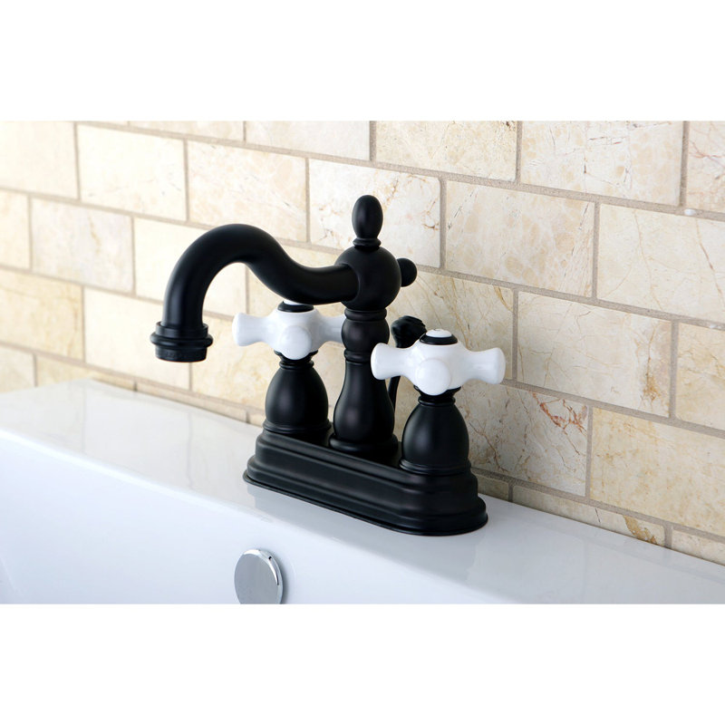Heritage Centerset Bathroom Faucet with Drain Assembly, Oil Rubbed Bronze