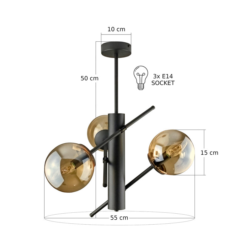 Naxis 3-light Flush Mount, Brown