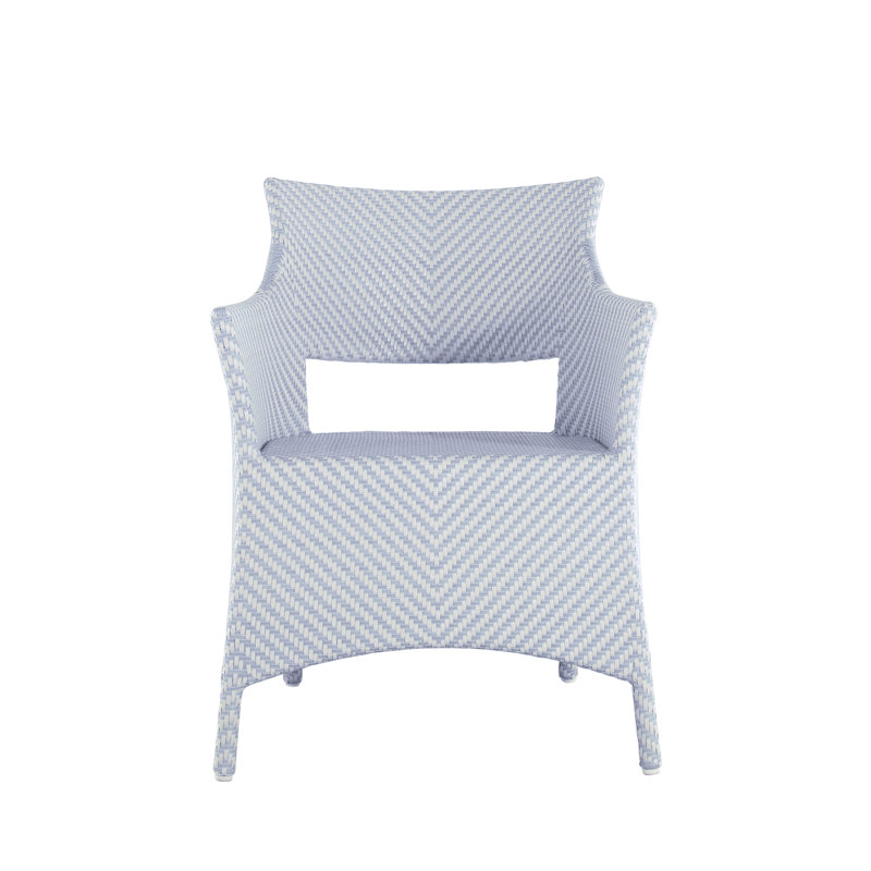Fauteuil Bari - blanc et chambray, Blanc / chambray