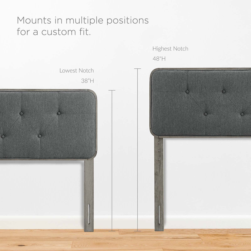 Lit plateforme Bridgette, Simple, Gris/gris anthracite