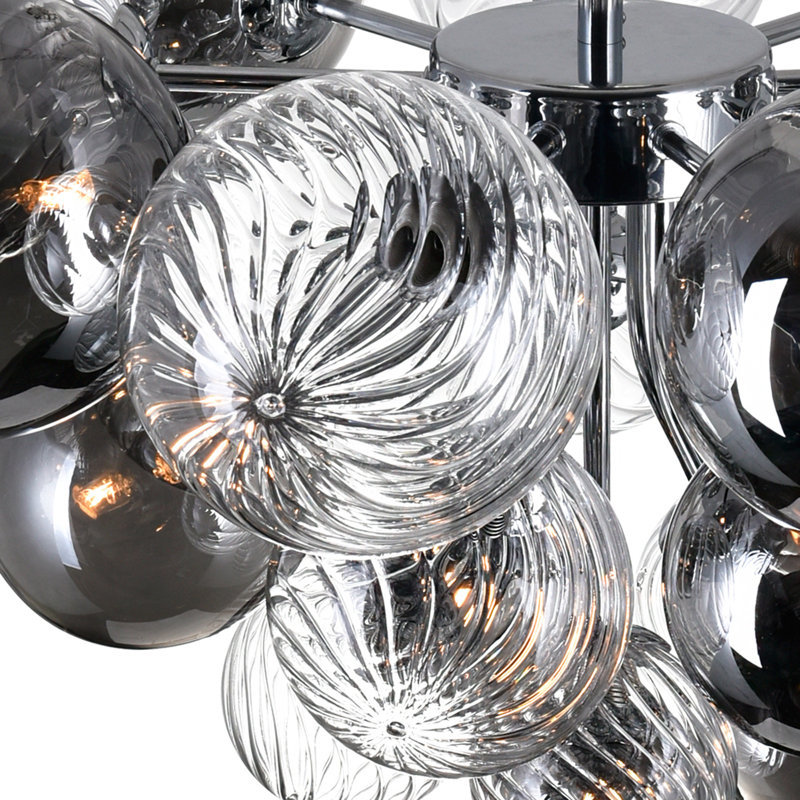 Plafonnier encastré 10 lumières avec finition chromée