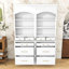 Ensemble de 2 grands garde-manger autoportants avec tablette réglable, plateau en faux marbre et tiroirs-509686605-509686594