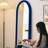 Half-circle Solid Wood with sponge with velvet fabric Full Length Mirrors