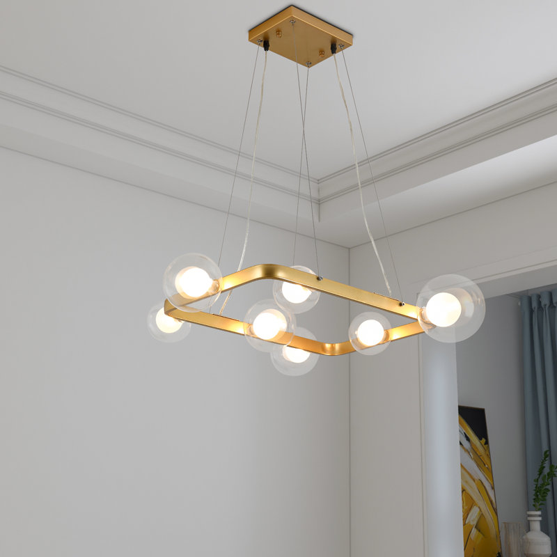 Aurora 7 - Light Dimmable Wagon Wheel Chandelier, Gold